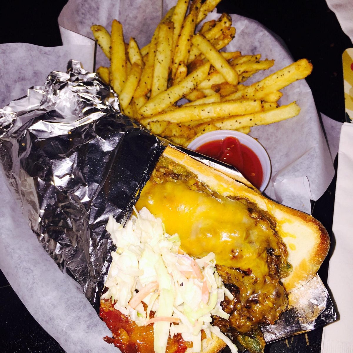 Philly Dip sandwich with a side of fries